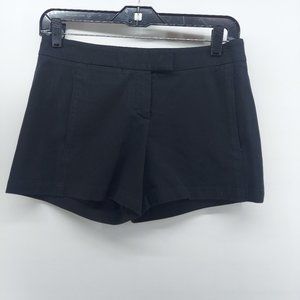 Theory Cotton Black Belted Mid-Rise Shorts | Size 4